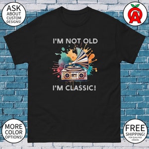 Classic Watercolor Record Player Unisex Tee - Retro Music Lover Gift - Not Old