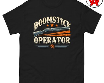 Boomstick Operator T-Shirt, Trap Shooting Unisex Shirt, Skeet Shooting Graphic Tee, Shotgun Hunting Short Sleeve Top, Soft Cotton