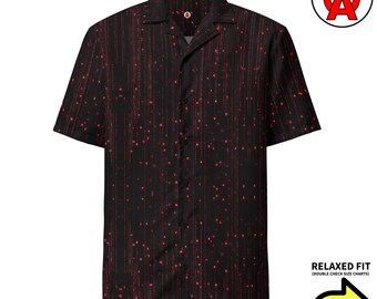 Binary Hawaiian Aloha Shirt, Programmer Button Down, Hacker Camp Shirt, Coder Beach Top, Matrix Vacation Shirt
