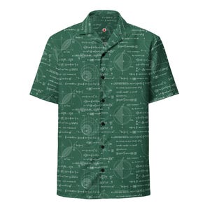 Physics Engineering Algebra Calculus, Adult Unisex All-Over Relaxed Fit Button Up Hawaiian Shirt, Moisture Wicking Material, Engineer Gift