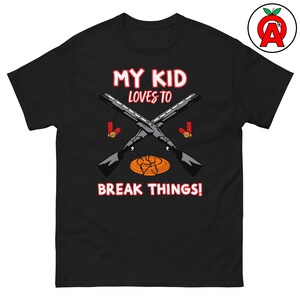 Break Things Clay Pigeon Shooting Shirt - Unisex T-Shirt, Funny Graphic Tee, Trap Shooting Shirt, Skeet Shooting Tee, Clay Pigeon Tee