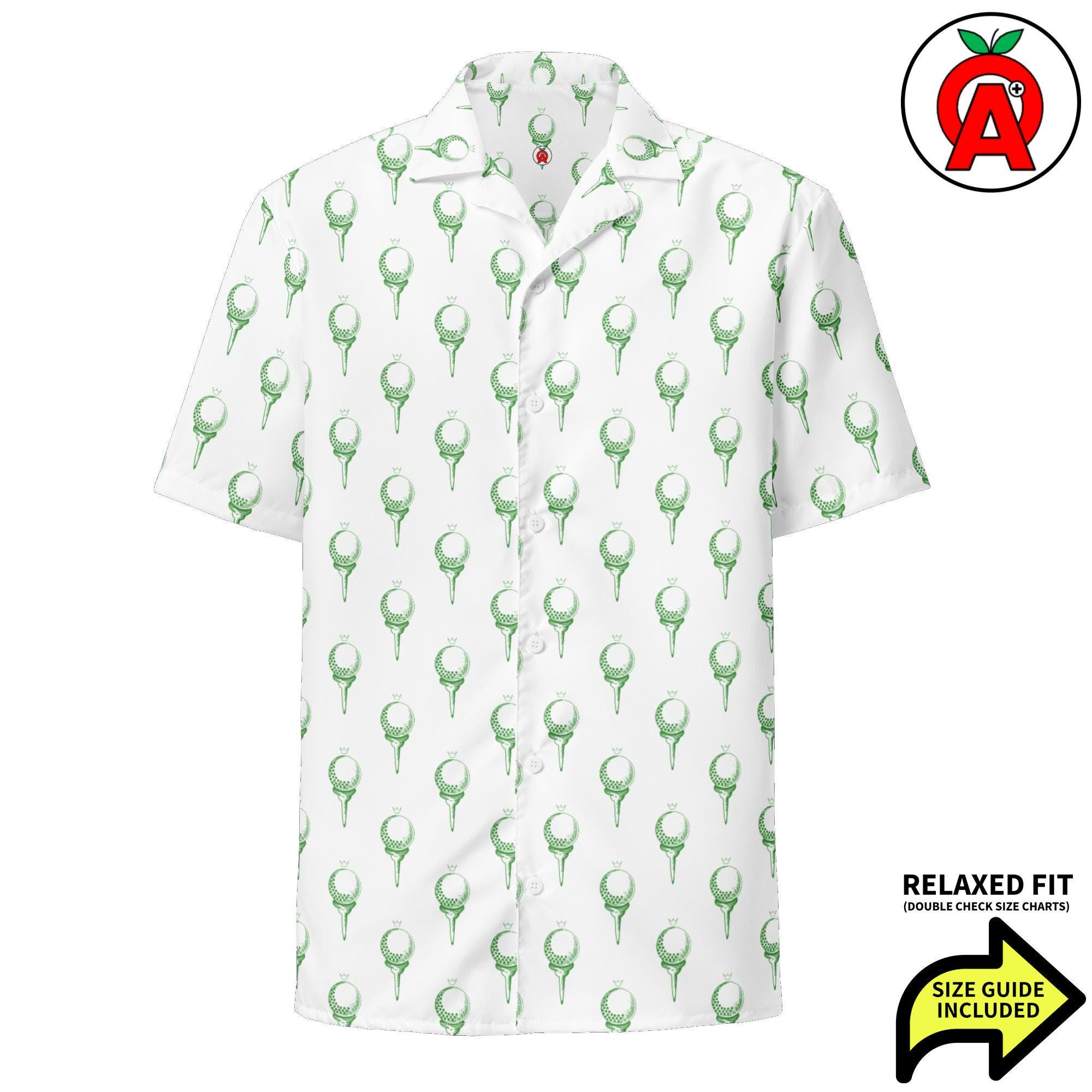 Golf Hawaiian Shirt, Ball Button Down, Tee Button Up, Putting
