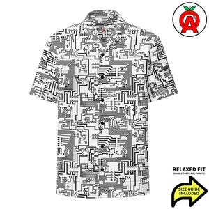 Camisa hawaiana unisex para adultos, de corte holgado y abotonada, con estampado de circuito impreso, tejido UPF 50+ que absorbe la humedad, ideal para profesionales tecnológicos.