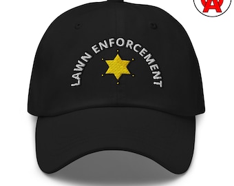 Lawn Enforcement Hat, Mowing Humor Dad Hat, Yard Care Baseball Cap, Gardening Parody Low Profile, Athens Ohio Cotton Cap