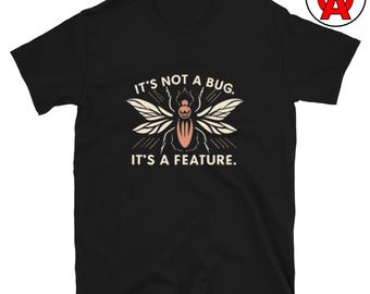 Det är inte en bugg-t-shirt, kodande humor grafisk t-shirt, utvecklare klassisk t-shirt, quirks casual topp, nörd rund halsad t-shirt, kodare unisex-tröja