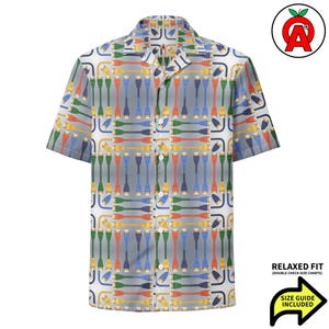 RJ45 Cable Cord Pattern, Adult Unisex All-Over Relaxed Fit Button Up Shirt, Moisture Wicking UPF50+ Material, Network Engineer IT Admin Wear