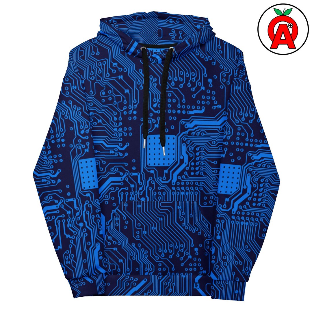 Electrical Circuit Board Computer Pattern, All-over Adult Unisex Hoodie ...