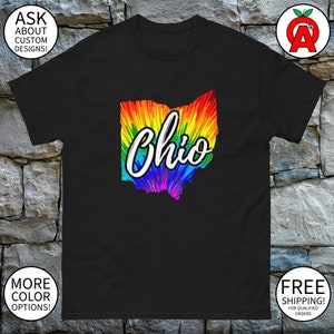 Chemise unisexe carte arc-en-ciel Ohio Pride