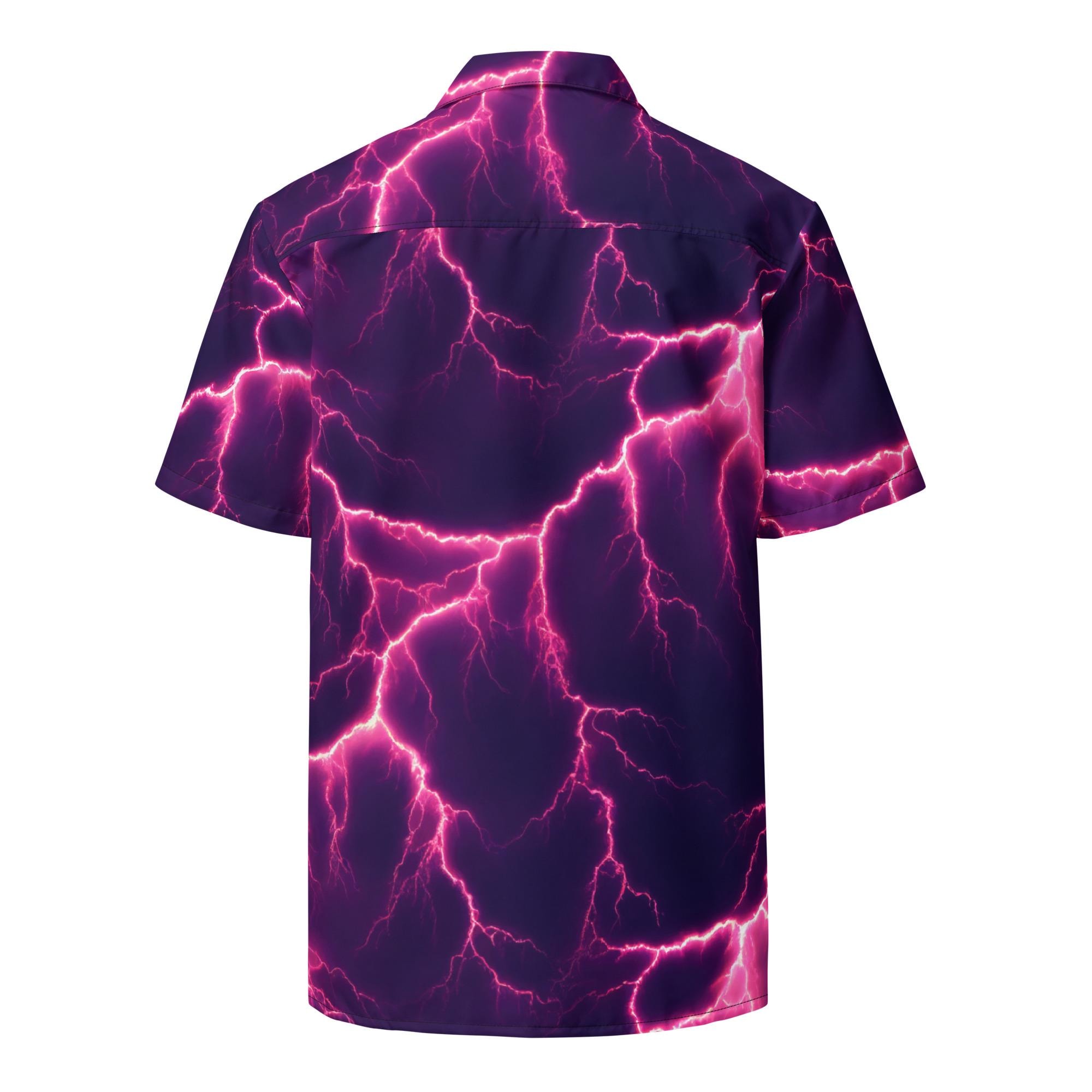Lightning Hawaiian Shirt, Thunder Short Sleeve Button Down, Storm