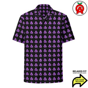 Jesus Christian Cross Crucifix Fish Ichthus Ichthys Pattern Adult Unisex All-Over Relaxed Fit Button Up Hawaiian Shirt, Recycled Polyester,