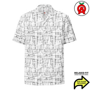 Construction Drawings Hawaiian Shirt, Adult Unisex All-Over Relaxed Fit Button Up Shirt, Architect Gift, Blueprint Lover, Casual Wear Button