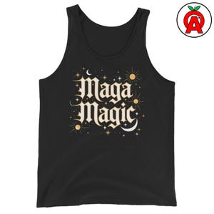 Maga Magic Adult Unisex Tank Top Shirt, conservative tank, patriotic muscle shirt, pro-America graphic tee, gift for Republicans, USA pride