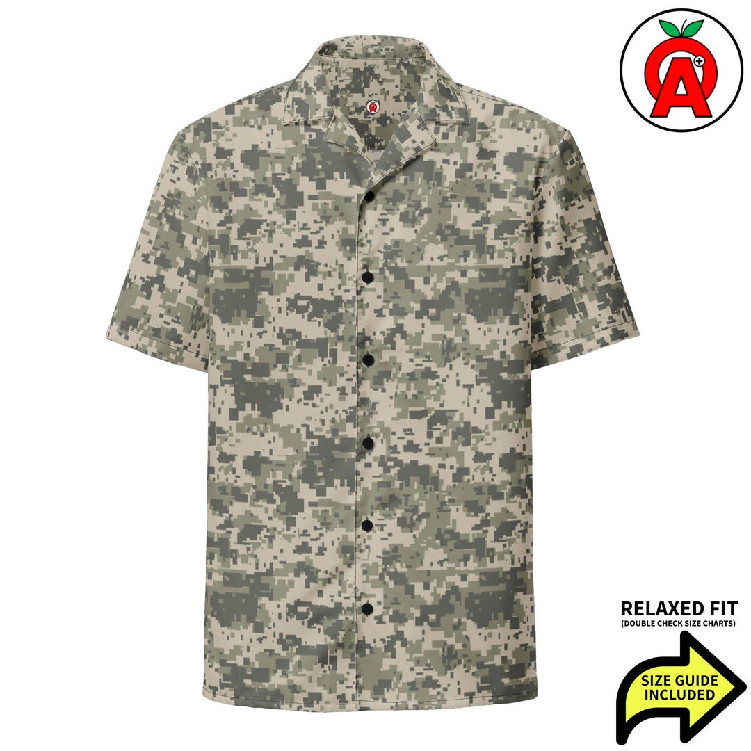 Digital Multicam Camo Pattern, Adult Unisex All-over Relaxed Fit Button ...