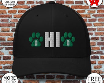 Custom Ohio University Bobcats Paw Print Hat - Adult Unisex Gifts for Graduation, Father's Day Alumni, Bobcat Fans