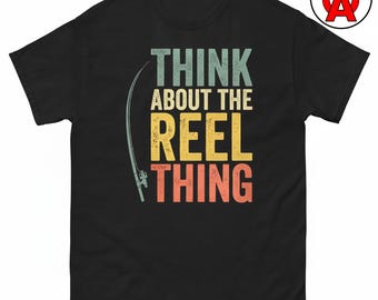 Fishing T-Shirt, Reel Graphic Shirt, Humor Classic TShirt, Father's Day Casual Top, Funny Crew Neck Tee, Angler Unisex Shirt