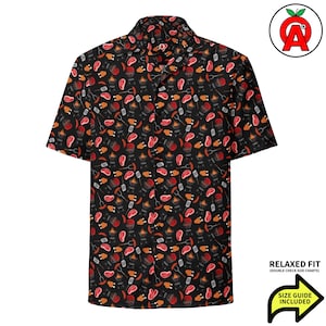 Camisa hawaiana para barbacoa, camisa de manga corta para asar, camisa unisex para barbacoa, corte relajado para ahumador, secado rápido, UPF50+