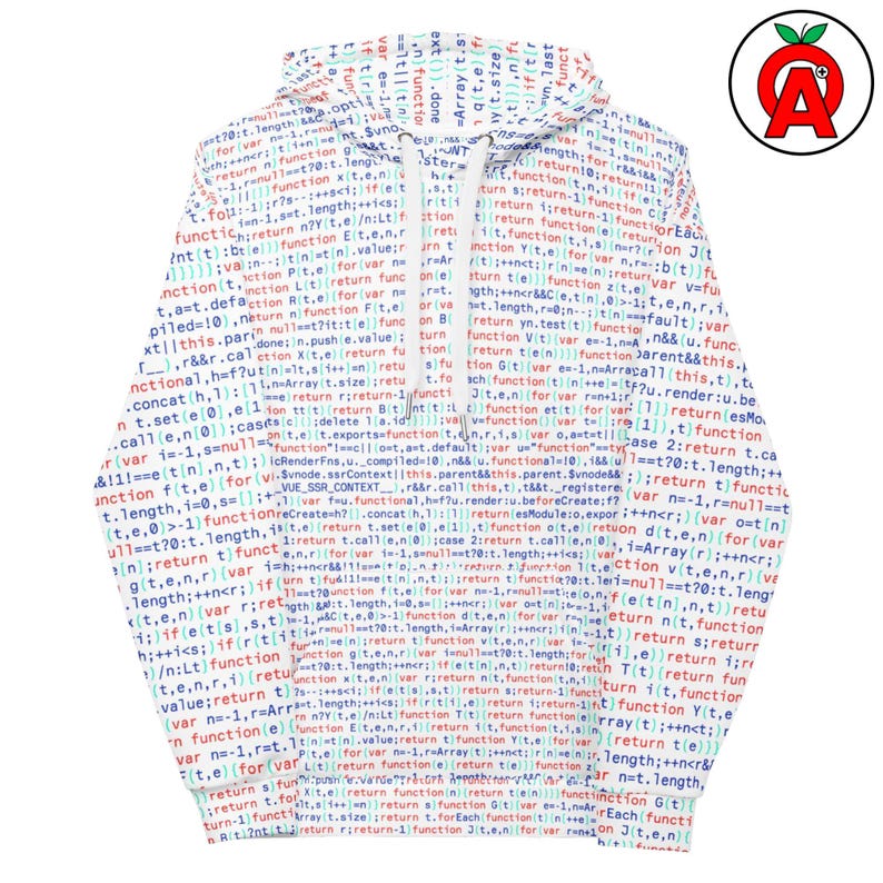 Computer Programming Code AOP Hoodie, Developer Unisex Top, Software Engineer Graphic Pullover, Coding Soft Sweater