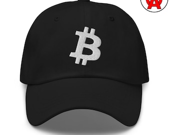 Bitcoin Dad Hat, Cryptocurrency Baseball Cap, Blockchain Trader Embroidered Hat, Crypto Enthusiast Low Profile Cap