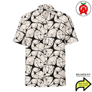 Camicia hawaiana con motivo di rete neurale per la scienza dei dati, unisex per adulti, a maniche corte, vestibilità comoda, con bottoni.
