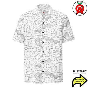 Camisa hawaiana de química orgánica, camisa unisex de manga corta para adultos de biología, camisa abotonada de corte relajado con estampado de ADN, Aloha de científico