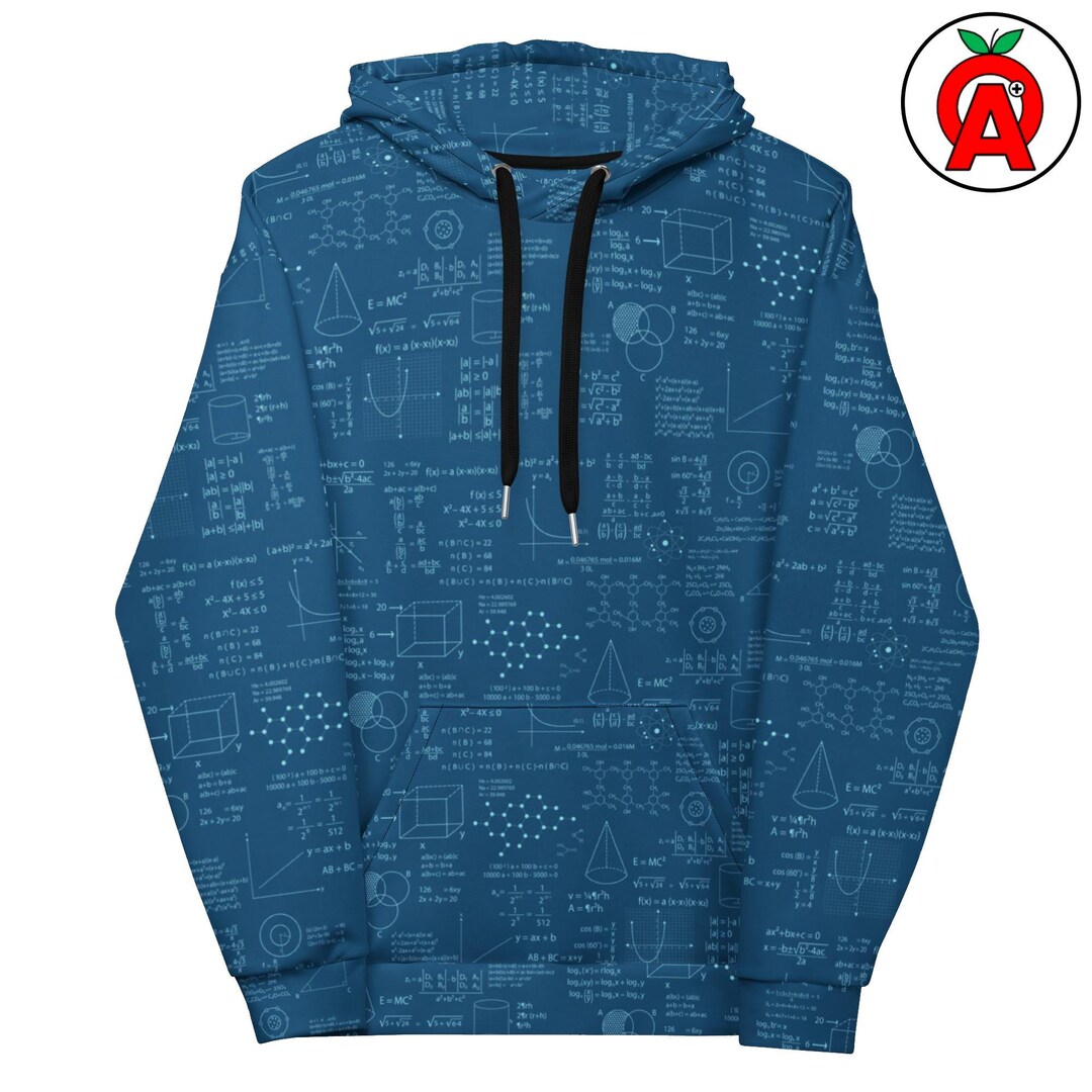 Math Jacket Math Equations Pattern, All-over Adult Unisex Hoodie Sweatshirt ...