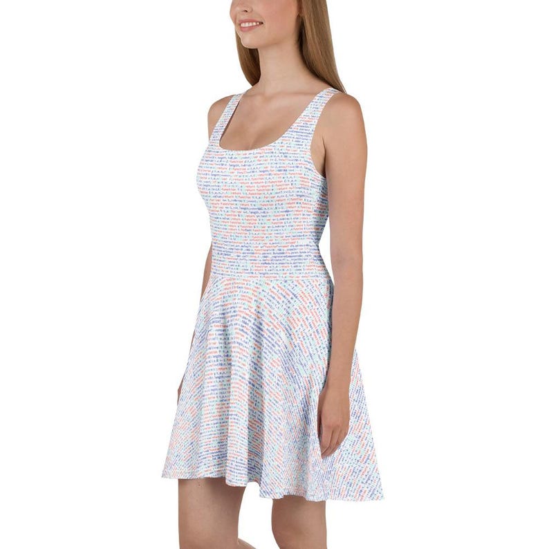 Computer Programming Code Pattern, Adult Women's All-Over Skater Dress, UPF50+ Material, Developer Gift, Tech Professional, Hackathon Style