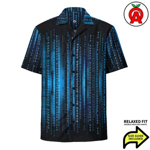 Programming Hawaiian Shirt, Binary Aloha Shirt, Matrix Button Down, Code Beach Top, Hacker Vacation Shirt