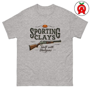 Golf med hagelgevär, T-shirt för vuxna, rolig present till lerduveskytte, lerduvejägare, vapenklubbskläder för honom