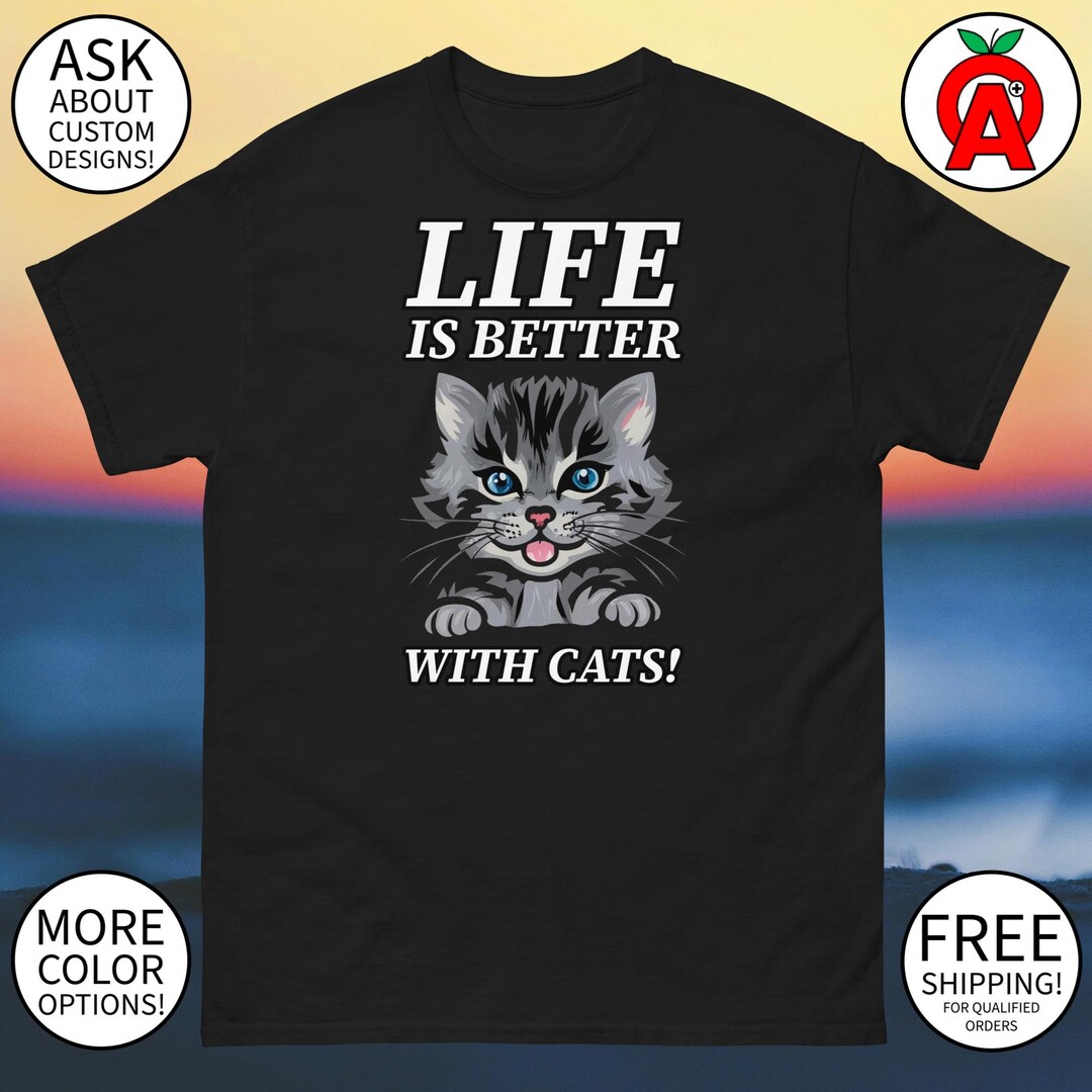 Better With Cats Photo - Personalized Custom Premium T-shirt main image 0