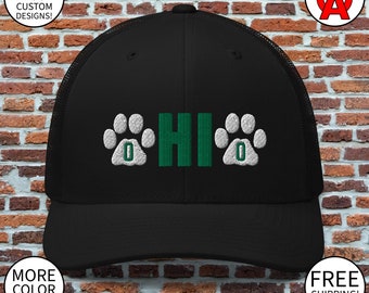 Ohio University Bobcat Paw Print Hat - Ohio Football Bobcat Athens Ohio - Trucker Cap - Gift for Alumni, Graduates