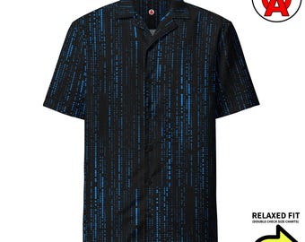 Programming Hawaiian Shirt, Computer Adult Unisex Shirt, Code Short Sleeve Shirt, Matrix All-Over Relaxed Fit Button Down Shirt, Dev Relaxed