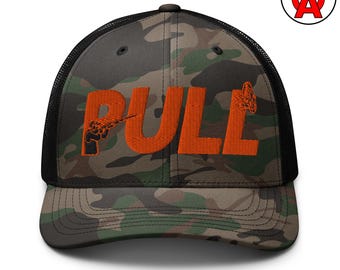 Pull Trap Shooter & Clay Pigeon Embroidered Hat | Adult Unisex Hat | Embroidered Hat | Gifts for Trap Shooters