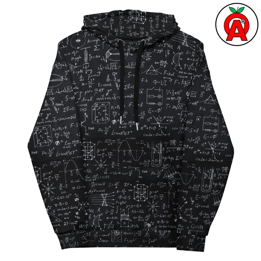 Math Jacket Math Physics Algebra Trigonometry Pattern, All-over Adult Unisex Hoodie ...