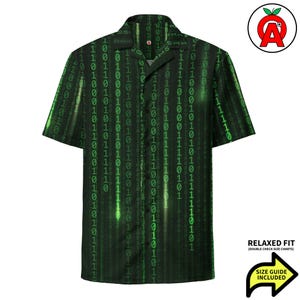 Code Hawaiian Shirt, Programming Adult Unisex Shirt, Computer Short Sleeve Shirt, Binary All-Over Relaxed Fit Button Down Shirt, Software