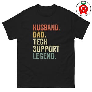 Maglietta classica Super Dad Tech Support Legend - Maglietta unisex alla moda in tessuto di cotone, doppie cuciture e collo e spalle nastrati