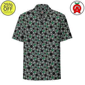 Camisa unisex con estampado de cartas de póker, de corte relajado y abotonada, para adultos, ideal para casinos, juegos de cartas, regalos de póker y jugadores.