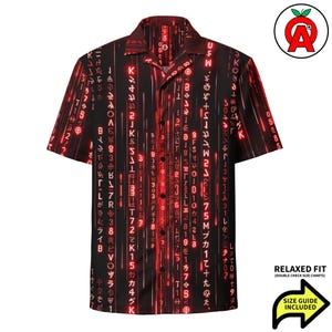 Script Hawaiian Shirt, Matrix Code Aloha Shirt, Binary Button Down, Hacker Beach Top, Coder Tropical Vacation Shirt