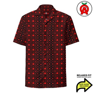 Casino Hawaiian Shirt, Poker Button Down, Blackjack Aloha Shirt, Cards Camp Shirt, Gambler Button Up, High Roller Beach Top