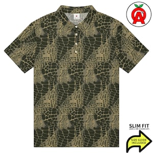 Reptile Polo Shirt, Snake Slim Fit, Python Golf Shirt, Cobra Tennis Top, Lizard Athletic Shirt, Scaly Short Sleeve Unisex Shirt, Reptilian