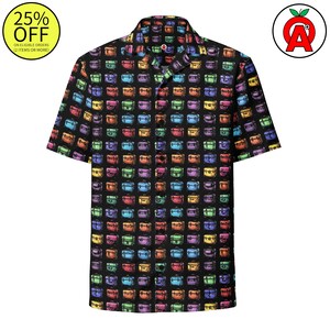 Levendig kofferpatroon Hawaiiaans button-up shirt voor reizigers - Unisex stewardess en gids cadeau - lichtgewicht - ademend