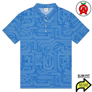 Electronics Polo Shirt, Circuit Slim Fit, PCB Golf Shirt, Board Tennis Top, Tech Athletic Shirt, HW Short Sleeve Unisex, IT Stretch Material