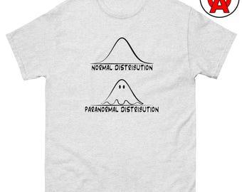 Lustiges Unisex Wahrscheinlichkeits- & Statistik-T-Shirt mit normaler und paranormaler Verteilungskurve - Math Majors Stats Shirt