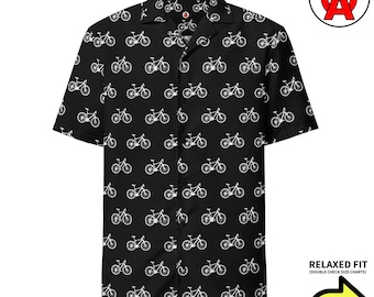 Fahrrad Hawaii-Hemd, Radfahrer Erwachsene Unisex Shirt, Fahrrad entspannt Fit Shirt, Reiter Kurzarm-Taste, Rasse Aloha Top, schnell trocknend, UPF50