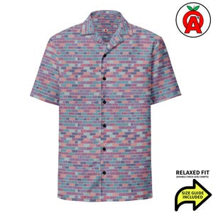 Brick Hawaiian Shirt, Tile Aloha Shirt, Ceramic Button Down, Remodeler Beach Top, Masonry Tropical Resort Top