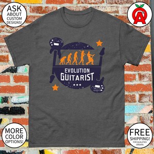 Evolution Guitarist T-Shirt - Perfect Gift for Guitar Enthusiasts and Rock Fans - Lightweight Cotton Tee for Musicians and Music Teachers