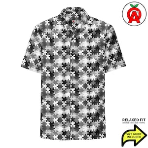 Board Game Hawaiian Shirt, Game Night Adult Unisex Shirt, Puzzle Short Sleeve Button Down, Tabletop Aloha Top, Quick Dry, UPF50+ Material