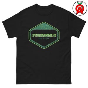 Programmer T-Shirt, Code Writer Graphic Shirt, Binary Classic TShirt, Digital Casual Top, Tech Crew Neck Tee, Matrix Unisex Shirt