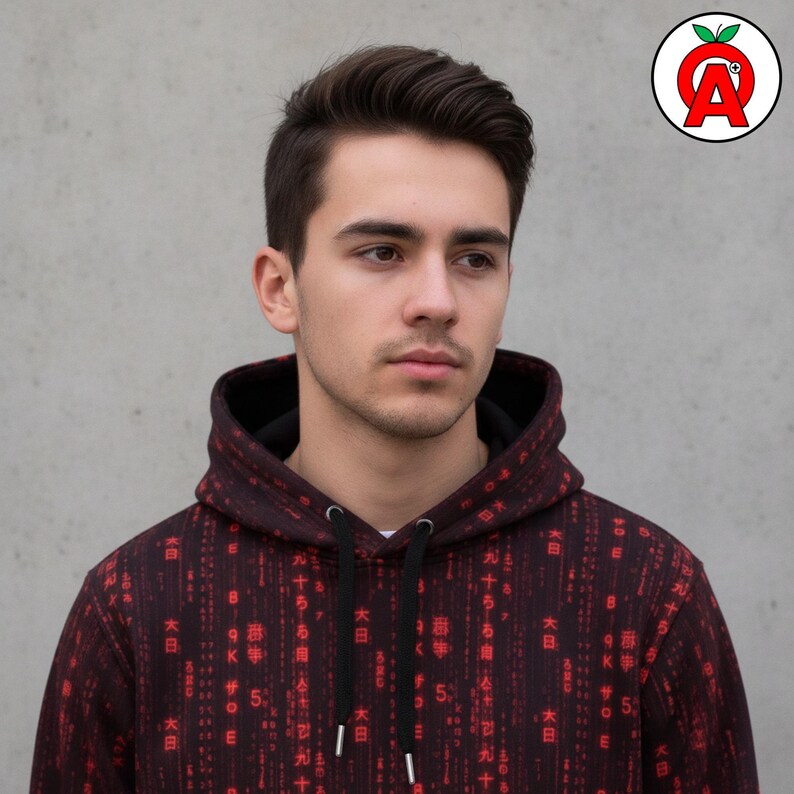 Digital Code Hoodie — Programmer Gift Idea | Web developer Gift | Data scientist Gift | Binary Pattern Shirt | Cascading Data Top | Hacker Aesthetic | Software Engineer | Cybersecurity Pro | Web Developer | Data Scientist | Tech Enthusiast Top