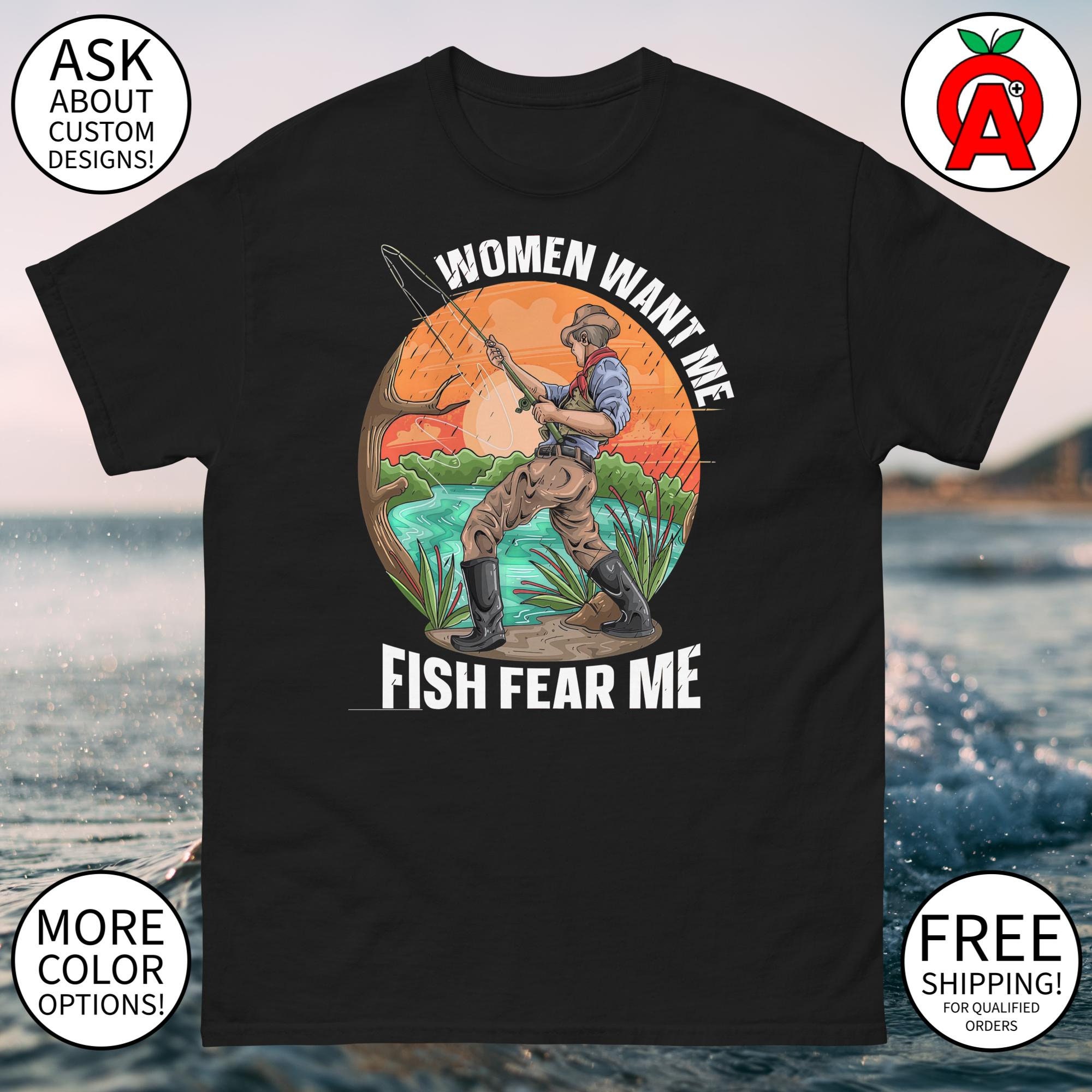 Women Want Me Fish Fear Me Fishing Mens Premium Tri Blend T-Shirt