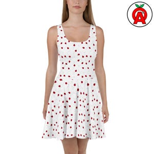 Vibrant Ladybug Print Skater Dress for Fun-Loving Women - Perfect for Animal Lovers and Outdoor Enthusiasts